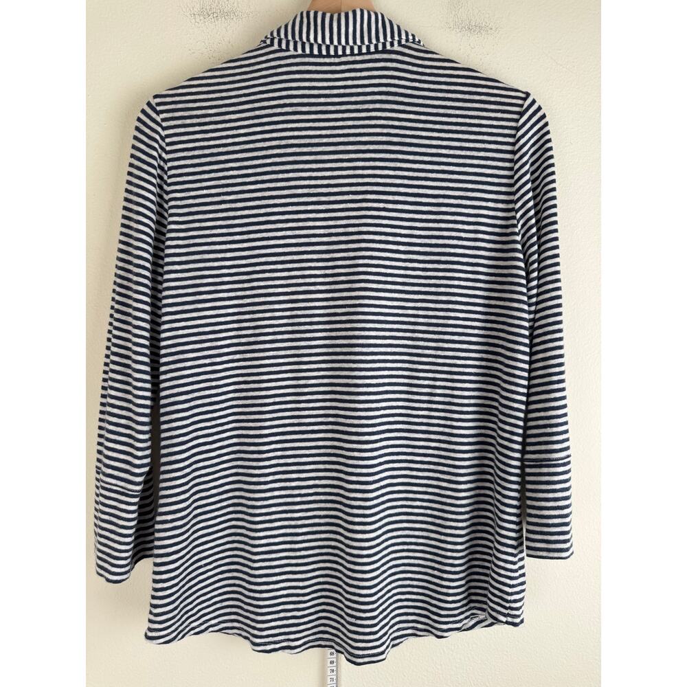 J.McLaughlin Brynn Stretch Linen Striped Button Down Shirt Medium - Picture 8 of 12
